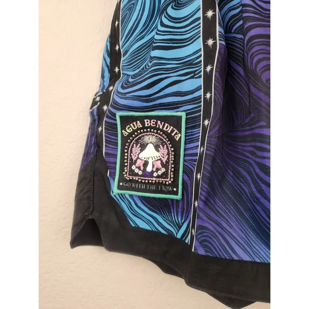 Agua Bendita Boys Luke Board Shorts in Blue Size 14 NWT